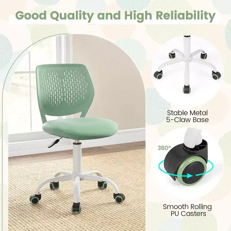 Chaise de bureau ergonomique pivotante pour enfants Costway en maille, réglable en hauteur, rose/bleu/turquoise/violet/gris/vert clair