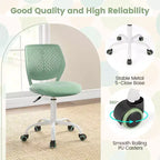 Chaise de bureau ergonomique pivotante pour enfants Costway en maille, réglable en hauteur, rose/bleu/turquoise/violet/gris/vert clair