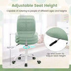 Chaise de bureau ergonomique pivotante pour enfants Costway en maille, réglable en hauteur, rose/bleu/turquoise/violet/gris/vert clair