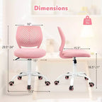 Chaise de bureau ergonomique pivotante pour enfants Costway en maille, réglable en hauteur, rose/bleu/turquoise/violet/gris/vert clair