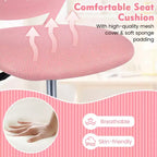 Chaise de bureau ergonomique pivotante pour enfants Costway en maille, réglable en hauteur, rose/bleu/turquoise/violet/gris/vert clair