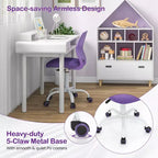 Chaise de bureau ergonomique pivotante pour enfants Costway en maille, réglable en hauteur, rose/bleu/turquoise/violet/gris/vert clair