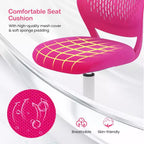 Chaise de bureau ergonomique pivotante pour enfants Costway en maille, réglable en hauteur, rose/bleu/turquoise/violet/gris/vert clair