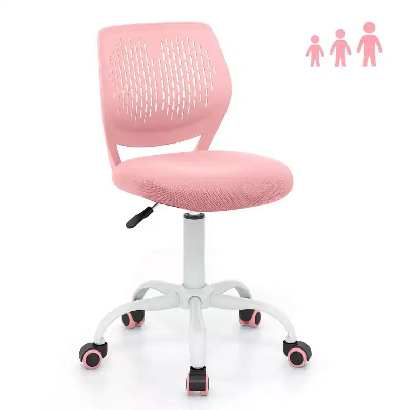 Chaise de bureau ergonomique pivotante pour enfants Costway en maille, réglable en hauteur, rose/bleu/turquoise/violet/gris/vert clair