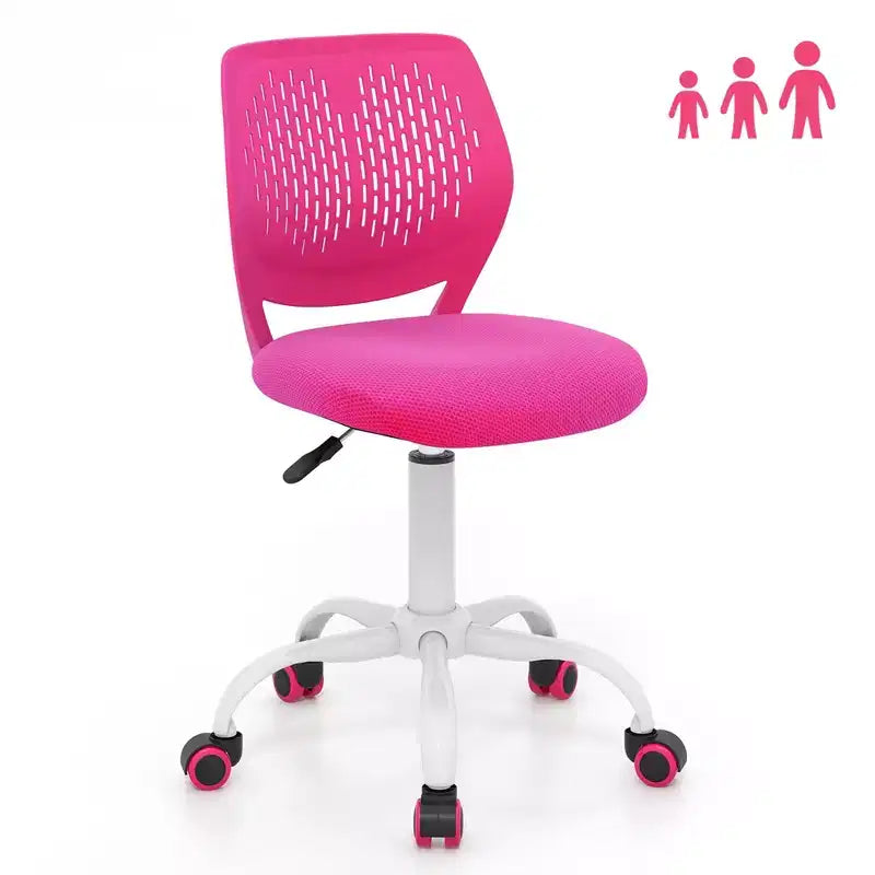 Chaise de bureau ergonomique pivotante pour enfants Costway en maille, réglable en hauteur, rose/bleu/turquoise/violet/gris/vert clair
