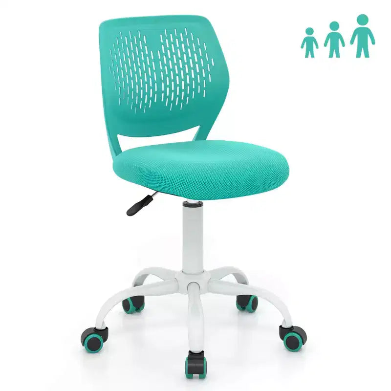 Chaise de bureau ergonomique pivotante pour enfants Costway en maille, réglable en hauteur, rose/bleu/turquoise/violet/gris/vert clair