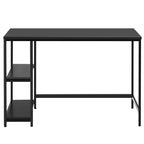 Costway Bureau informatique 47'' Table d'étude Poste de travail à domicile avec étagère réglable Noir rustique/Café/Marron
