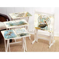 Evergreen TV Tray S/4 with Stand, Shore Birds