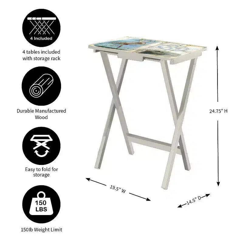 Plateau de télévision Evergreen S/4 avec support, Oiseaux de rivage