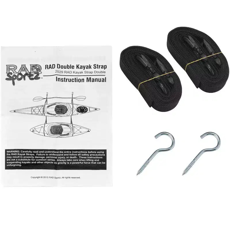 Sangle de rangement pour kayak double Leisure Sports – Capacité de 45 kg, noir