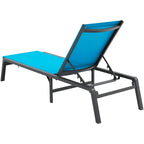Chaises longues d'extérieur, chaises longues de patio en aluminium avec 5 positions réglables, chaises longues de piscine pliantes inclinables