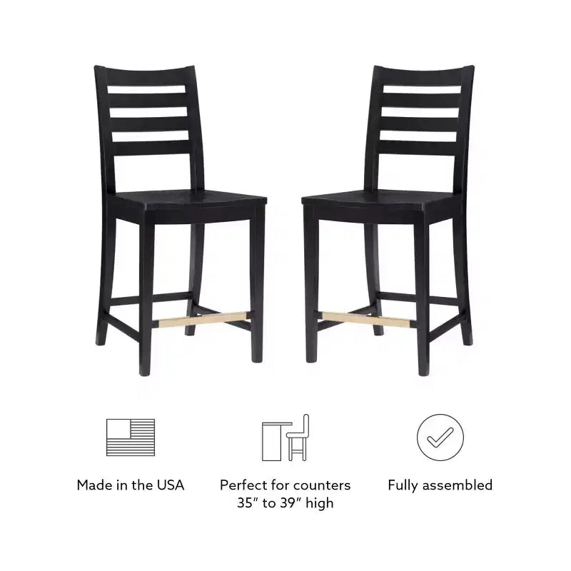 Lot de 2 tabourets de bar hauteur comptoir Flynn - Linon