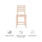 Lot de 2 tabourets de bar hauteur comptoir Flynn - Linon