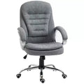 Vinsetto High Back Home Office Chair Executive Computer Chair with Adjustable Height, Upholstered Thick Padding Headrest and Armrest - Gray