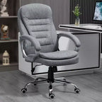 Chaise de bureau Vinsetto à dossier haut, fauteuil de direction ergonomique pour ordinateur avec hauteur réglable, rembourrage épais pour la tête et accoudoirs - Gris