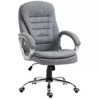 Chaise de bureau Vinsetto à dossier haut, fauteuil de direction ergonomique pour ordinateur avec hauteur réglable, rembourrage épais pour la tête et accoudoirs - Gris
