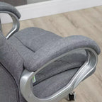 Chaise de bureau Vinsetto à dossier haut, fauteuil de direction ergonomique pour ordinateur avec hauteur réglable, rembourrage épais pour la tête et accoudoirs - Gris