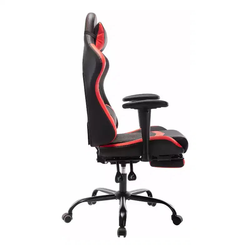 Chaise de jeu 24/7 Shop At Home Finn Racing avec oreiller et repose-jambes réglables