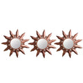 Northlight Set of 3 Mayan Sunburst Matte Copper Round Mini Mirrors 9.5