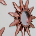 Northlight Ensemble de 3 mini-miroirs ronds Mayan Sunburst cuivre mat 9.5