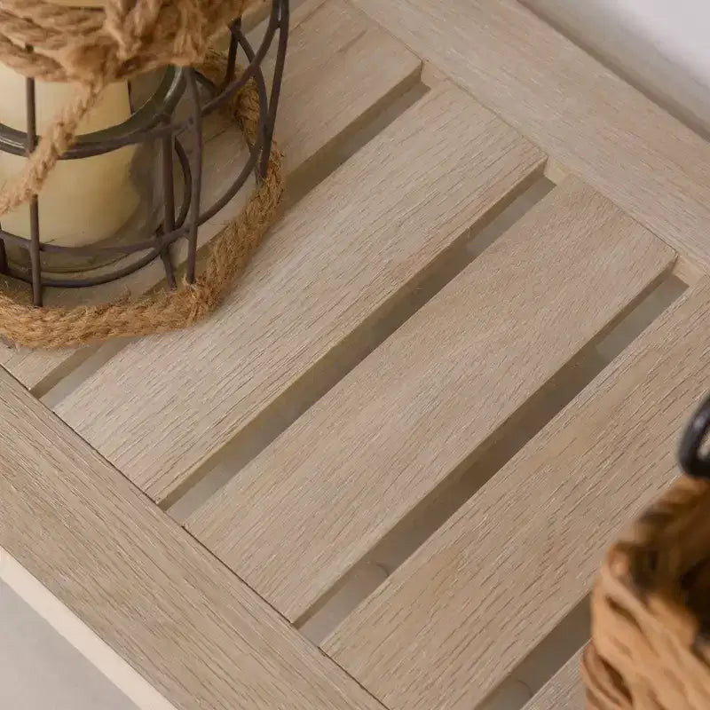 HOMCOM Table Console d'Entrée avec Tiroir de Rangement, Étagère Inférieure et Construction Robuste, Chêne Blanc