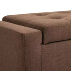 Banc de rangement ottoman en lin HOMCOM avec couvercle relevable, ottoman rectangulaire capitonné pour salon, entrée ou chambre à coucher