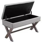 HOMCOM Banc à chaussures rectangulaire en tissu 35,75 po avec coussin en éponge douce, pour salon, entrée ou chambre, gris