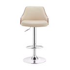 Tabouret de bar réglable Asher, hauteur comptoir, avec finition chromée et similicuir - Armen Living
