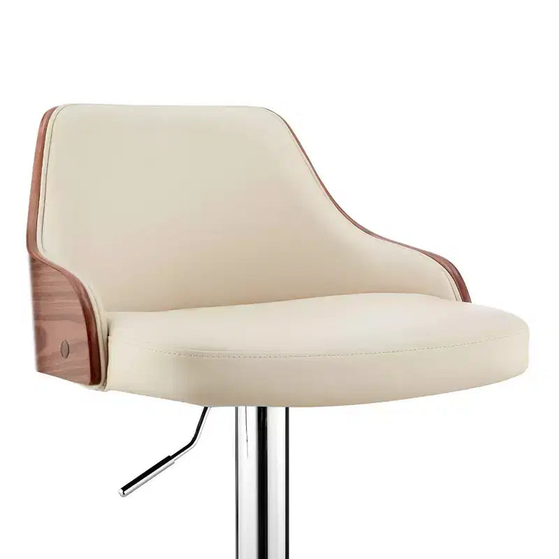 Tabouret de bar réglable Asher, hauteur comptoir, avec finition chromée et similicuir - Armen Living