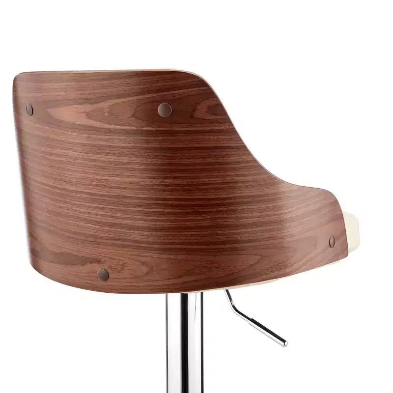 Tabouret de bar réglable Asher, hauteur comptoir, avec finition chromée et similicuir - Armen Living