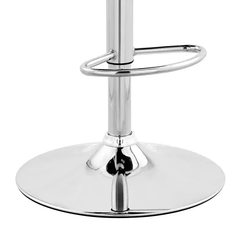 Tabouret de bar réglable Asher, hauteur comptoir, avec finition chromée et similicuir - Armen Living