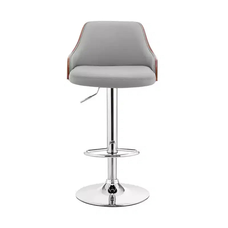 Tabouret de bar réglable Asher, hauteur comptoir, avec finition chromée et similicuir - Armen Living