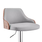 Tabouret de bar réglable Asher, hauteur comptoir, avec finition chromée et similicuir - Armen Living