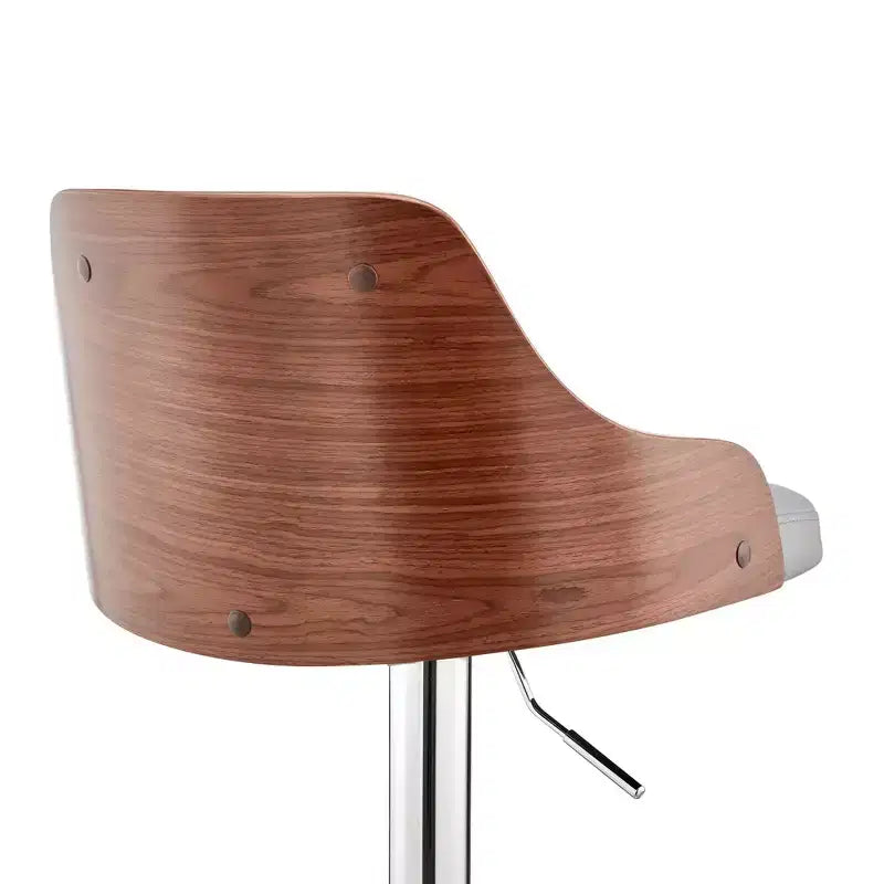 Tabouret de bar réglable Asher, hauteur comptoir, avec finition chromée et similicuir - Armen Living