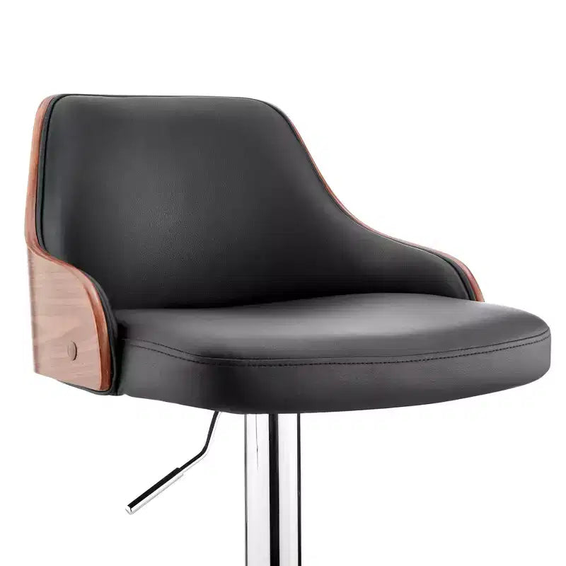 Tabouret de bar réglable Asher, hauteur comptoir, avec finition chromée et similicuir - Armen Living