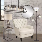 Miroir Mural Décoratif Rond Starbird Uttermost, Moderne en Métal Noir Ajouré, 76 cm de Large pour Salle de Bain, Chambre, Salon, Bureau à Domicile