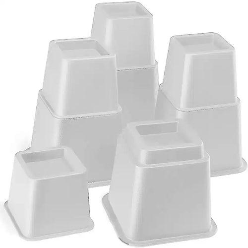 Adjustable Bed Risers - Heavy Duty Furniture Riser Set of 4 in Heights of 8, 5, or 3 Inches for Table risers, Bed Frame Risers in White  Homeitusa
