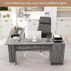 Bureau d'angle en forme de L Costway, table d'écriture, poste de travail avec tiroirs de rangement