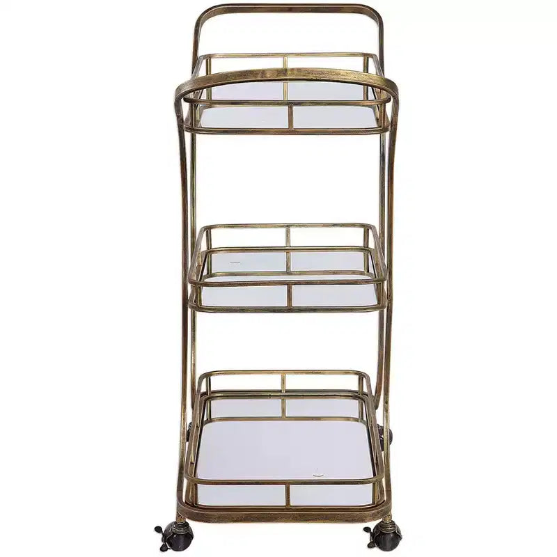 Chariot de service Stassi Uttermost 33, en or vieilli