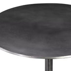 Table d'appoint ronde Uttermost Modern en aluminium moulé nickelé, 35,5 cm de large, pieds trépieds argentés pour salon, chambre, chevet, entrée de maison