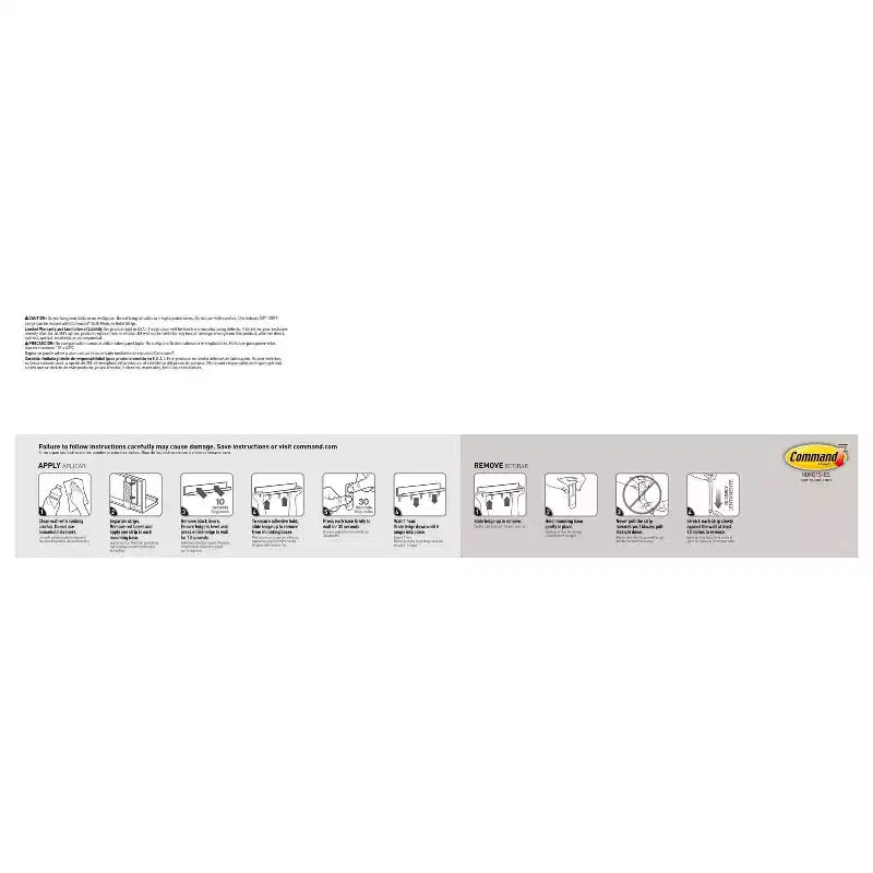 Corniche murale Command avec 10 languettes de fixation