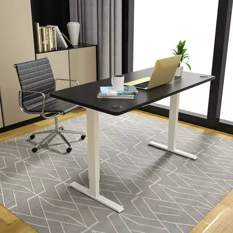 Plateau de table universel Costway pour cadre de bureau standard et assis-debout, noir