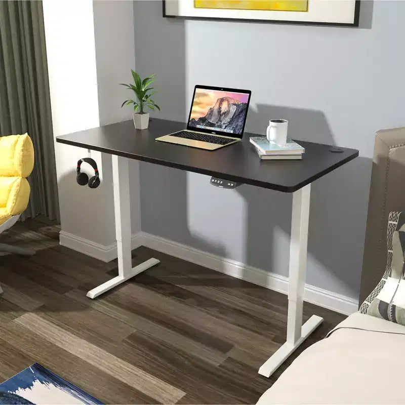 Plateau de table universel Costway pour cadre de bureau standard et assis-debout, noir