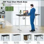Plateau de table universel Costway pour cadre de bureau standard et assis-debout, noir