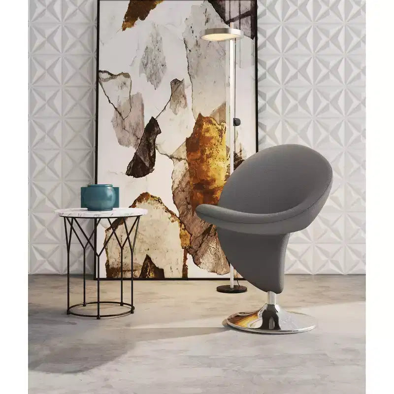 Fauteuil pivotant en mélange de laine bouclée - Manhattan Comfort