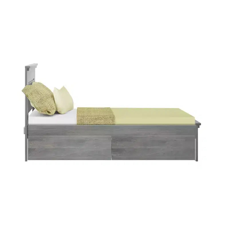 Lit double Max & Lily avec tiroirs de rangement, lit plateforme en bois massif pour enfants