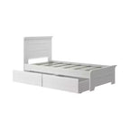 Lit double Max & Lily avec tiroirs de rangement, lit plateforme en bois massif pour enfants