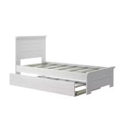 Cadre de lit double Max & Lily avec tête de lit à lattes et lit gigogne, lit plateforme en bois massif