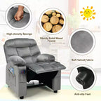 Fauteuil inclinable pour enfants Costway en velours avec porte-gobelet et poche latérale bleu/rose