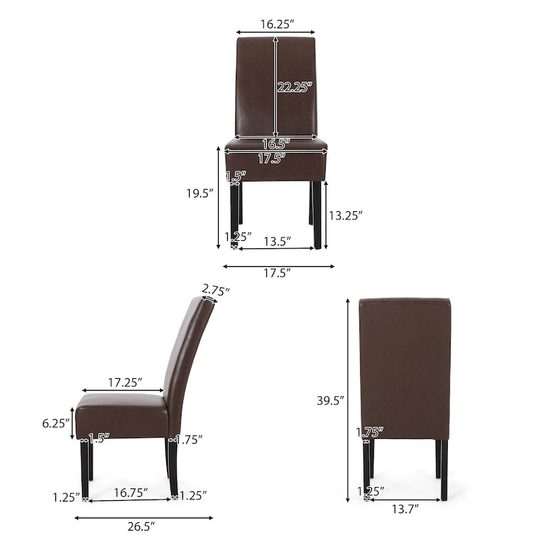 Chaises de salle à manger tapissées à motifs Pertica (lot de 4) par Christopher Knight Home